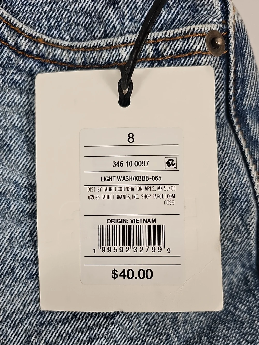NWT KBB by Kahlana Size 8 Mid Rise Longline Denim Bermuda Shorts Light Wash Jort